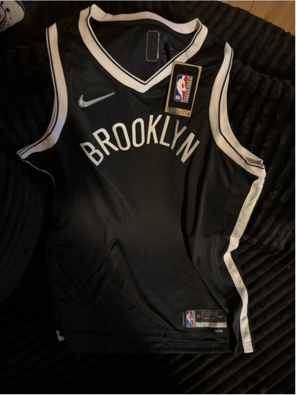 Men’s XL Nike NBA Brooklyn Jersey Black White No Number